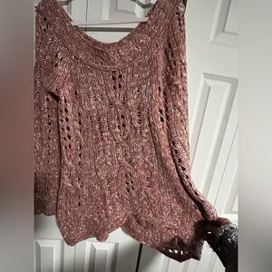 Free People Dusty Pink Knit Sweater